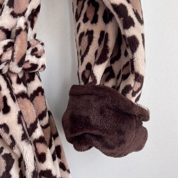Natori super soft plush leopard print bath robe sz S - Picture 5 of 8